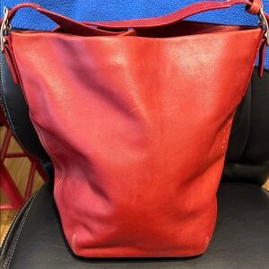 Coach Vintage 9151 Red Leather Legacy Duffle Bucket